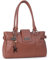 Catwalk Collection Handbags - Damen Leder Schultertasche - Handtasche Mittelgroß für Notizbuch A5 - MARTINA - Hellbraun