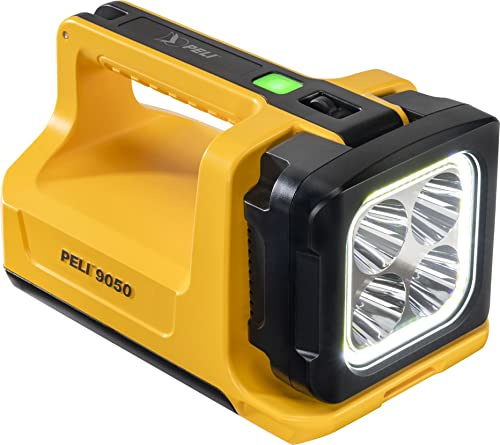PELI 9050 Lampe mit dualem Lithium-Ionen-/Alkaline-Batteriesystem, Premium-Taschenlampe, Hochwertige Qualität für Profis, Polizei, Feuerwehr, IP67 Wasser- und Staubdicht, 3369 Lumen, Farbe: Gelb