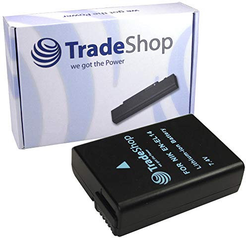 Trade-Shop Li-Ion AKKU 1030mAh für Nikon Df Coolpix D3300 D5200 D5300 D5500 P7800 P8000 D3400 D3500 D5600 MH-24 ersetzt EN-EL14 EN-EL14a mit Infochip