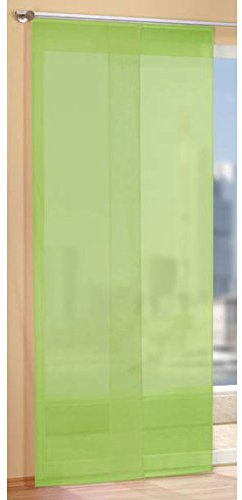 Gardinen Set, 2 x Flächenvorhang Schiebegardine mit Zubehör, Apfelgrün