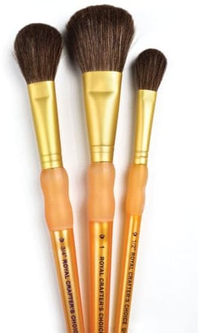 Royal Brush Pennello impostato Cammello 3/Pkg-Mop, Dorado y marrón, Mediano