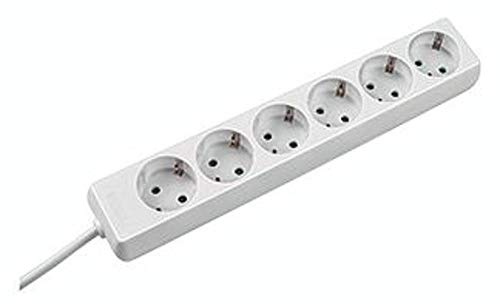 SECOMP 6-fach Steckdosenleiste ohne Schalter weiss 1,4m