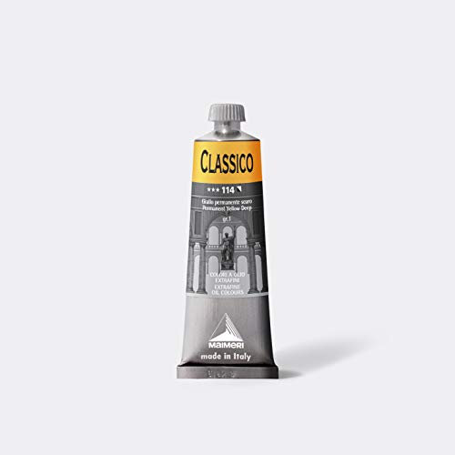 Maimeri CLASSICO 60 ml, Extra feine Künstlerölfarbe, Farbton Permanentgelb dunkel