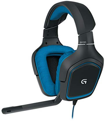 Logitech G430 Casque Gaming pour PC, PS4, Xbox et Switch (7.1 Surround Pro Gaming) - Bleu/Noir (981-000537)