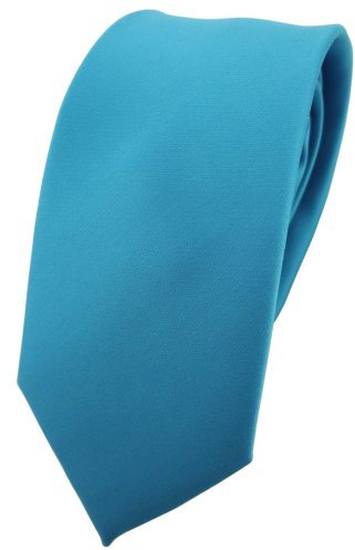 TigerTie - corbata estrecha - turquesa azul turquesa agua azul monocromo - paño 100% poliéster