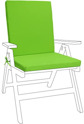 Gardenista Low Back Chair Seat Pads | Outdoor Water Resistant Garden Chair Cushions With Backs | Soft and Thick Seat Cushion with Secure Ties | Durable Patio Furniture Pad (1 Piece, Lime)