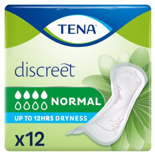 TENA Lady Normal Inkontinenzeinlagen bei leichter bis mittlerer Blasenschwäche – saugstarke Einlagen für Frauen, 27,5 cm (1 Packung, 12 Stück)