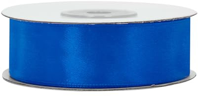Satinband 25mm x 25m Rolle - FARBAUSWAHL in 3/6/12/18/25/38/50/75/100mm - farbecht & waschbar - Schleifenband für Hochzeit - Geschenkband zum Verpacken Dekorieren Basteln - Blau 352