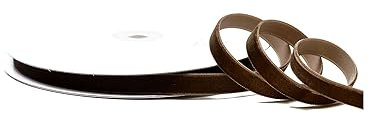 Creativery Samtband 10mm x 10m Rolle - Farbauswahl in 3/6/10/16/22/25/50mm - farbecht & waschbar - Schleifenband zum Nähen - Geschenkband zum Verpacken Dekorieren Basteln - Braun 850