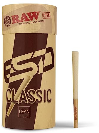 RAW Cones klassische schlanke Größe | 100 Stück | Natürliches, vorgerolltes Blättchen mit Tipps und Packstäbchen im Lieferumfang enthalten