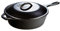 Lodge L8CF3 Padella Rotonda in ghisa Pre-stagionata con Coperchio, 2,84 Litri, Nero, 27 cm