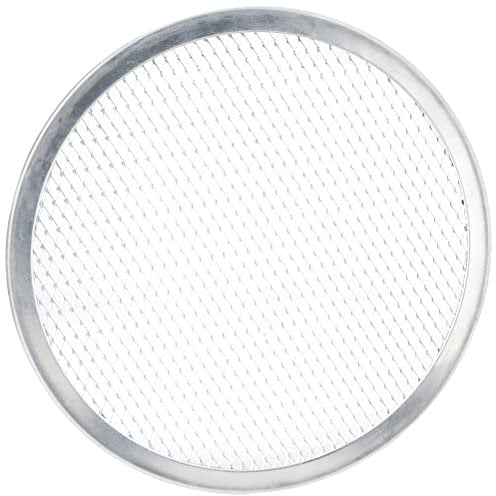 Vogue Aluminium Pizza Screen Tray 22.8(Dia)cm/9 inch, Silver, Flat Base Pizza Oven Tray, Uses Air Circulation for Evenly Baked Crusts, Suitable for Ovens up to 350 degree celsius, F011