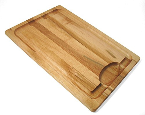 J.K. Adams 20-Inch-by-14-Inch Maple Wood Farmhouse Carving Board with Juice Groove