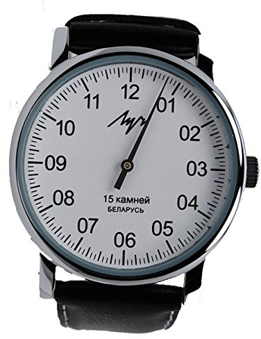 Authentic Luch Water Resistant Wind up Watch with ONE Hand (White face cyrylic) â€¦