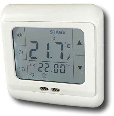 SM-PC®, 24V Raumthermostat Thermostat programmierbar Touchscreen Digital weiße Hintergrundbeleuchtung #844