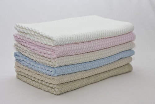 Sonnenstrick SODE5 Erstlingsdecke/Babydecke/Kuscheldecke/Strickdecke aus 100% Bio Baumwolle kba 80 x 80 cm natur