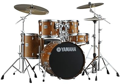 Yamaha Stage Custom Birch 5pc Drum Shell Pack With a 20 Kick Drum and 14” Snare Drum in Honey Amber For Students and Working Drummers (SBP0F50HA)