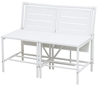 Siena Garden 2er Bank Magic Bench, 54x98x77cm, Stahl, pulverbeschichtet in matt weiß