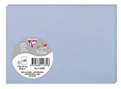 Clairefontaine 11339C Packung mit 25 Karten Pollen in Format C6, 110 x 155mm, 210g, Lavendelblau