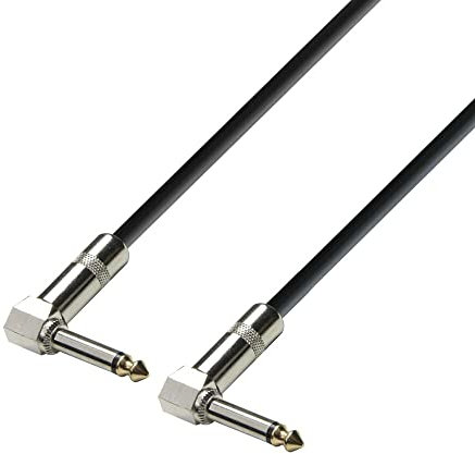 Adam Hall Cables 3 STAR IRR 0015 - Cable de Instrumento de Jack 6,3 mm mono acodado a Jack 6,3 mm mono acodado 0,15 m