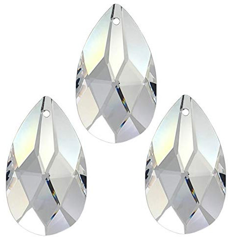 9X Kristall 'Salzburger Mandel' 50mm Crystal 30% PbO ~ Kronleuchter Lüster Kandelaber Kristallleuchter Regenbogen