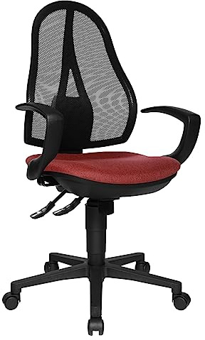 Topstar OP20QG27 Open Point SY, Bürostuhl, Schreibtischstuhl, ergonomisch, inkl. Armlehnen, Stoffbezug, bordeaux rot