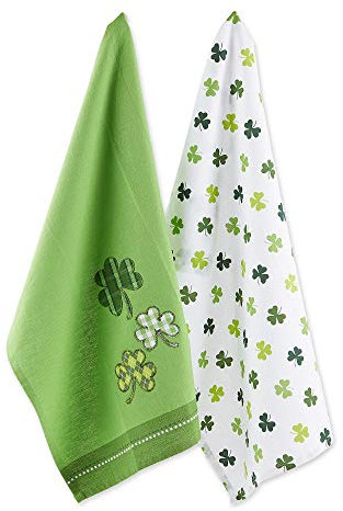 DII 100% Coton, Lavable en Machine, au Quotidien de Cuisine Basic, Ultra Absorbant, Jacquard décoratif Linge à Vaisselle, St Patrick's Day, Set of 3