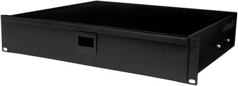 Gator Rackworks Wired Microphone Rack Mounted Drawer with Lock - Fits 10 Wired Microphones, 2U Size (GRW-DRWMIC10)