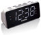 Lenco Radio-Wecker CR-18 Uhrenradio mit riesigem LED-Display (4,6 cm), dimmbar, 2 Weckzeiten (PLL UKW, USB-Lader, Dual-Alarm), weiß