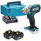 Makita DTW190RMJ 18V Li-Ion LXT Impact Wrench Complete with 2 x 4.0 Ah Li-Ion Batteries and Charger Supplied in A Makpac Case