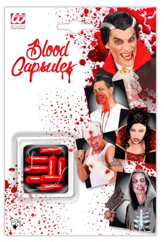 W WIDMANN MILANO Party Fashion 4024T – Blutkapseln 8er, Kunstblut rot, Film-Effekt, Halloween, Karneval, Mottoparty
