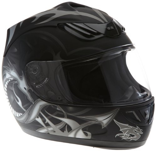 protectWEAR Motorradhelm schwarz H-510-11 Drachendesign