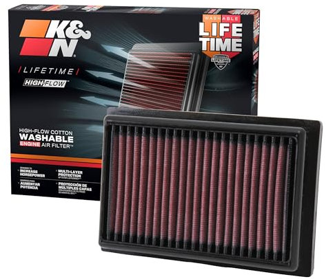 K&N 33-2485 Motorluftfilter: Hochleistung, Prämie, Abwaschbar, Ersatzfilter,Erhöhte Leistung, 2012-2018 (Prius, Corolla Hybrid, Aygo, C-HR, Yaris, Tank, Aqua, C1 II, 108)
