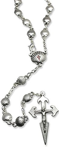 Rosenkranz mit Jakobuskreuz und Jakobsmuscheln ca. 60 cm