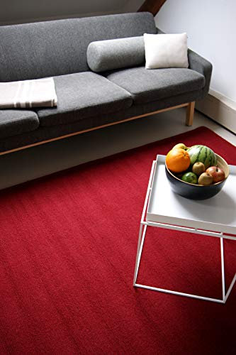 floor factory Moderner Designer Wollteppich Loft Ruby rot 140x200cm - Reine Wolle in leuchtenden modernen Farben