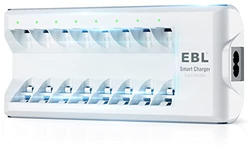 EBL - 8 Ranuras Cargador de Pilas de AA AAA Ni-MH Baterías Recargables