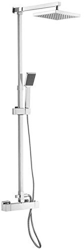 StoneArt Duschset Duschsäule Duscharmatur Duschsystem mit Regendusche Duscharmatur Duschstange mit Kopfbrause 901830 mit Thermostat