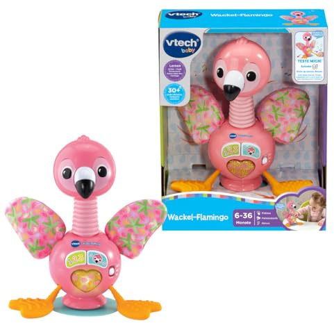 VTech Wackel-Flamingo – Interaktives Spielzeug mit Musik, Licht & Bewegung – Fördert Zahlen, Feinmotorik & sensorische Wahrnehmung