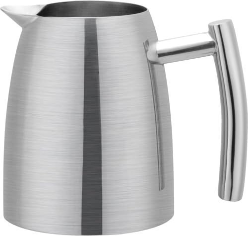 Cafe Ole HM-010 Café Olé Milch Krug aus hochwertigem 18/10 Edelstahl – Hochglanzpolitur, 10oz, 0.35L, Steel, spiegelpoliert, 10.5 x 10.5 x 10 cm