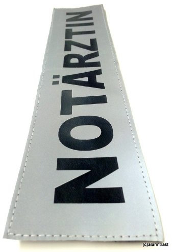 NOTÄRZTIN 3M Rückenschild 38x8cm matt silber