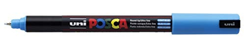 UNI-BALL-POSCA PC - 1MR BLEU CLAIR LOT DE 12 cableOS