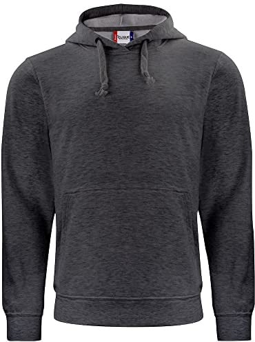 CliQue Herren Basic Kapuzenpullover, Grau (Anthrazit Melange), M
