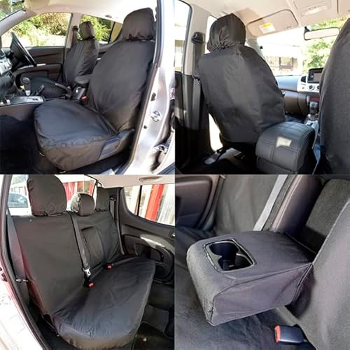 To Fit Mitsubishi L200 Seat Covers 2006-2015 Full Set | Waterproof & Heavy Duty, Airbag Compatible, Easy To Fit - Tailored Front & Rear Black