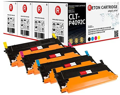 4 Original Reton Toner kompatibel nach ( ISO-Norm 19798 ) ersetzt CLT-P4092C für Samsung CLP-310N CLP-315 CLP-315W Samsung CLX-3170 CLX-3170FN CLX-3175 CLX-3175FN CLX-3175FW CLX-3175N