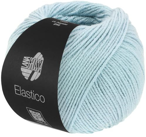 LANA GROSSA Elastico | Baumwoll-Klassiker mit leichtem Stretchanteil | Handstrickgarn aus 96% Baumwolle & 4% Polyester (Elite)| 50g Wolle zum Stricken & Häkeln | 160m Garn FB 130