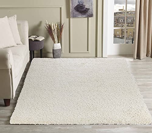 Serdim Rugs Living Room Shaggy Area Rugs, Polypropylene, Ivory, 80x150cm(2'6x5'0)