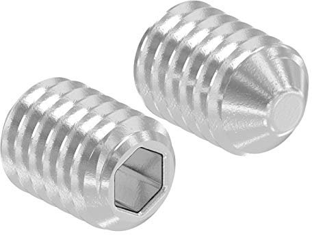 Gewindestift mit Spitze, mit Innensechskant, M4 x 6mm, DIN 914 / ISO 4027, 10er Pack