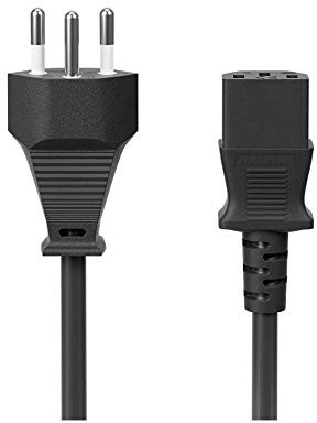 Wentronic Netzkabel (Schweiz-Stecker auf IEC-Buchse) 2 m schwarz