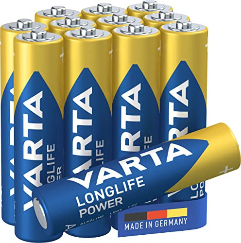 VARTA Longlife Power Batterie AAA Micro LR03 (pacco da 8+4) Batteria alcalina - Made in Germany - Ideali per giocattoli, torce, controller e altri dispositivi a batteria