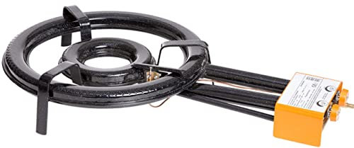 PaellaWorld 1604 2-Ring-Gasbrenner mit Zündsicherung, Durchmesser 46 cm, 16,3 KW